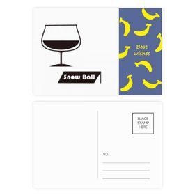 Dıythinker 14x9 cm 20 Adet Renkli Kartopu Kokteyl Kupası Muz Kartpostal Seti