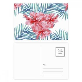 Dıythinker 14x9 cm 20 Adet Renkli Kırmızı Bitki Yaprağı Sembollü Kartpostal Seti