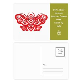 Dıythinker 14x9 cm 20 Adet Renkli Kırmızı Geleneksel Çin Kağıt Kesme Şiir Kartpostal Seti