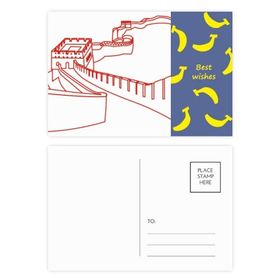 Dıythinker 14x9 cm 20 Adet Renkli Kırmızı Harika Duvar Deseni Çin Muz Kartpostal Seti