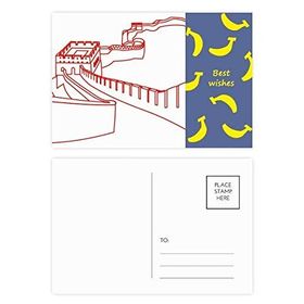 Dıythinker 14x9 cm 20 Adet Renkli Kırmızı Harika Duvar Deseni Çin Muz Kartpostal Seti