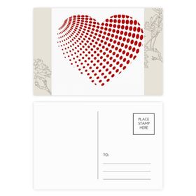 Dıythinker 14x9 cm 20 Adet Renkli Kırmızı Işıklı Noktalar Sevgililer Günü Çiçek Kartpostal Seti