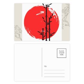Dıythinker 14x9 cm 20 Adet Renkli Kırmızı Siyah Japonya Soyut Fırça Çiçek Kartpostal Seti