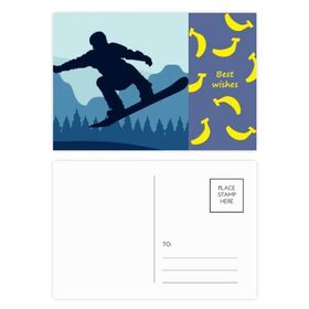Dıythinker 14x9 cm 20 Adet Renkli Kış Spor Desenli Kayak Kıyafeti ve Botlar Muz Kartpostal Seti