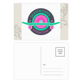 Dıythinker 14x9 cm 20 Adet Renkli Kış Spor Kaykay ve Ekip Çiçek Kartpostal Seti