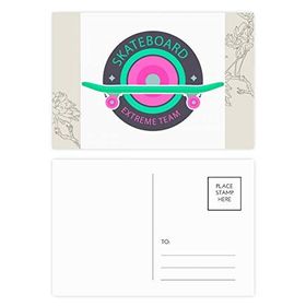 Dıythinker 14x9 cm 20 Adet Renkli Kış Spor Kaykay ve Ekip Çiçek Kartpostal Seti