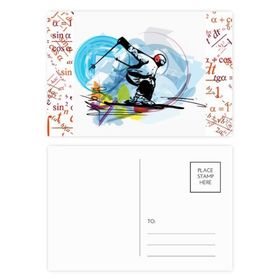 Dıythinker 14x9 cm 20 Adet Renkli Kış Spor Sporları Serbest Stil Kayak İllüstrasyon Formula Kartpostal Seti