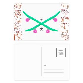 Dıythinker 14x9 cm 20 Adet Renkli Kış Sporları Kayak Kaykay Pembe Yeşil Formula Kartpostal Seti