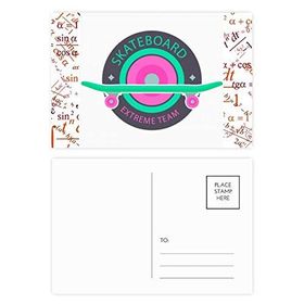 Dıythinker 14x9 cm 20 Adet Renkli Kış Sporları Kaykay ve Ekibi Formula Kartpostal Seti