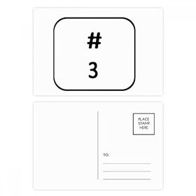 Dıythinker 14x9 cm 20 Adet Renkli Klavye Sembolü 3 Kartpostal Seti