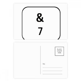 Dıythinker 14x9 cm 20 Adet Renkli Klavye Sembolü 7 Kartpostal Seti