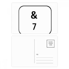 Dıythinker 14x9 cm 20 Adet Renkli Klavye Sembolü 7 Kartpostal Seti