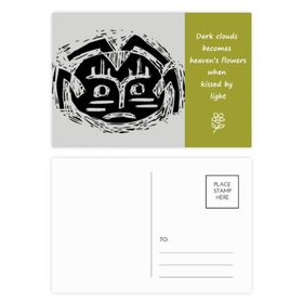 Dıythinker 14x9 cm 20 Adet Renkli Korkunç Çember Siyah Hint Totem Şiir Kartpostal Seti