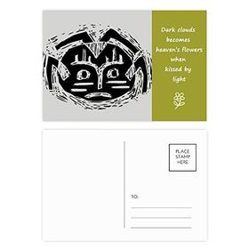 Dıythinker 14x9 cm 20 Adet Renkli Korkunç Çember Siyah Hint Totem Şiir Kartpostal Seti
