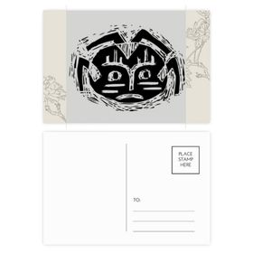Dıythinker 14x9 cm 20 Adet Renkli Korkunç Daire Siyah Hint Totem Çiçek Kartpostal Seti