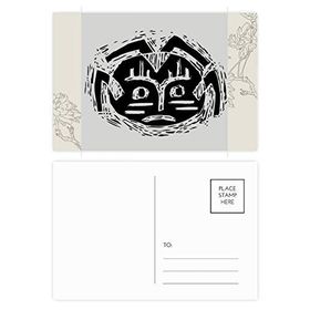 Dıythinker 14x9 cm 20 Adet Renkli Korkunç Daire Siyah Hint Totem Çiçek Kartpostal Seti
