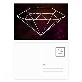 Dıythinker 14x9 cm 20 Adet Renkli Kristal Evren Gökyüzü Fantezi Kırmızı Kartpostal Seti