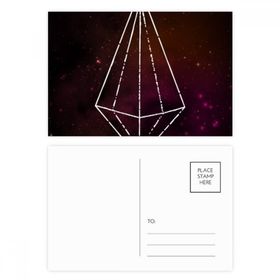 Dıythinker 14x9 cm 20 Adet Renkli Kristal Yıldız Evren Gökyüzü Fantezi Kartpostal Seti