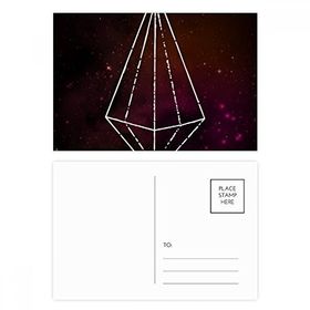 Dıythinker 14x9 cm 20 Adet Renkli Kristal Yıldız Evren Gökyüzü Fantezi Kartpostal Seti
