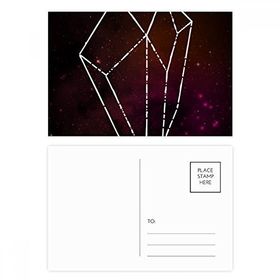 Dıythinker 14x9 cm 20 Adet Renkli Kristal Yıldız Evren Gökyüzü Fantezi Kartpostal Seti