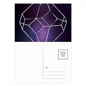 Dıythinker 14x9 cm 20 Adet Renkli Kristal Yıldız Evren Gökyüzü Fantezi Kartpostal Seti