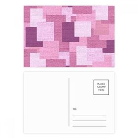 Dıythinker 14x9 cm 20 Adet Renkli Kumaş Keten Örgü Mor Kare Mozaik Kartpostal Seti