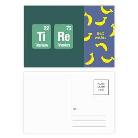 Dıythinker 14x9 cm 20 Adet Renkli Lastik Kimyasal Element Bilim Muz Kartpostal Seti