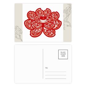 Dıythinker 14x9 cm 20 Adet Renkli Lotus Çin Zodyak Kağıt Kesim Çiçek Hayvan Çiçek Kartpostal Seti