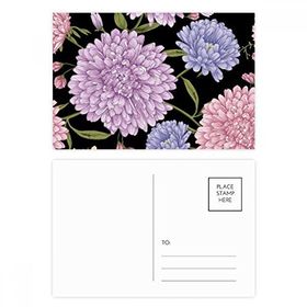Dıythinker 14x9 cm 20 Adet Renkli Lotus Çizim Sanatı Bitki Çiçek Kartpostal Seti