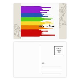 Dıythinker 14x9 cm 20 Adet Renkli Love is Love LGBT Gökkuşağı Renkli Çiçek Kartpostal Seti