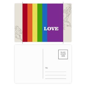 Dıythinker 14x9 cm 20 Adet Renkli Love LGBT Gökkuşağı Homo Çiçek Kartpostal Seti