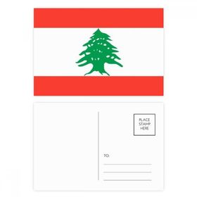 Dıythinker 14x9 cm 20 Adet Renkli Lübnan Ulusal Bayrağı Asya Ülke Kartpostal Seti