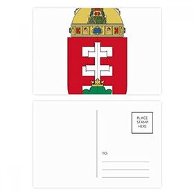 Dıythinker 14x9 cm 20 Adet Renkli Macaristan Avrupa Ulusal Amblem Kartpostal Seti