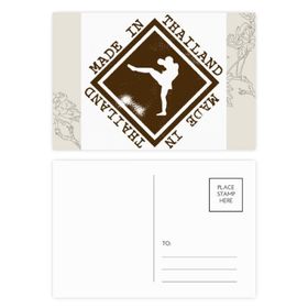 Dıythinker 14x9 cm 20 Adet Renkli Make in Thailand Boks Sanatı İllüstrasyon Çiçek Kartpostal Seti