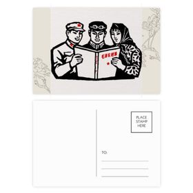 Dıythinker 14x9 cm 20 Adet Renkli Mao Zedong Anthology Çin Asker Çiçek Kartpostal Seti