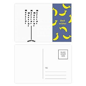 Dıythinker 14x9 cm 20 Adet Renkli Martini Kupa Muz Kartpostal Seti
