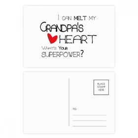 Dıythinker 14x9 cm 20 Adet Renkli Melt Heart Best Grandfather Love Kartpostal Seti