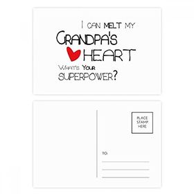 Dıythinker 14x9 cm 20 Adet Renkli Melt Heart Best Grandfather Love Kartpostal Seti