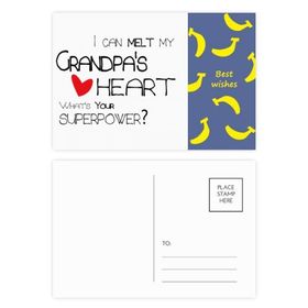 Dıythinker 14x9 cm 20 Adet Renkli Melt Heart Best Grandfather Love Muz Kartpostal Seti