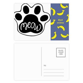 Dıythinker 14x9 cm 20 Adet Renkli Meow Cat Paw Alıntı DIY Tasarım Muz Kartpostal Seti