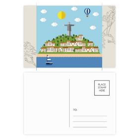 Dıythinker 14x9 cm 20 Adet Renkli Mount Corcovado Yangın Balonu Brezilya Çiçek Kartpostal Seti