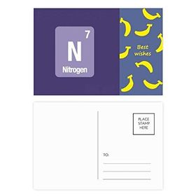 Dıythinker 14x9 cm 20 Adet Renkli N Azot Kimyasal Element Bilim Muz Kartpostal Seti