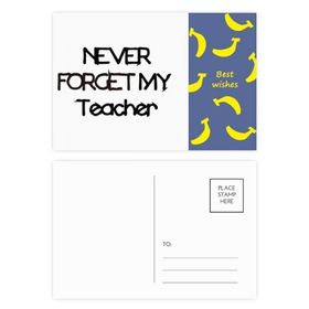 Dıythinker 14x9 cm 20 Adet Renkli Never Foget My Teacher Student Alıntı Muz Kartpostal Seti
