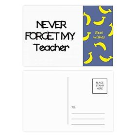 Dıythinker 14x9 cm 20 Adet Renkli Never Foget My Teacher Student Alıntı Muz Kartpostal Seti