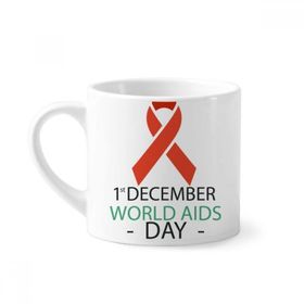 Dıythinker 170 ml Beyaz 1 Aralık AIDS Günü HIV Dayanaklık Mini Kahve Seramik Kupa