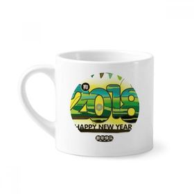 Dıythinker 170 ml Beyaz 2018 Grasslands Happy New Year Of The Dog Mini Kahve Seramik Kupa