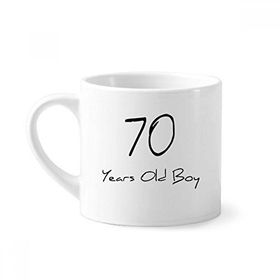 Dıythinker 170 ml Beyaz 70 yaş Erkek Çocuk Yaş Mini Kahve Seramik Kupa
