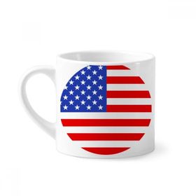Dıythinker 170 ml Beyaz ABD Ulusal Bayrağı Kuzey Amerika Sembolü Mini Kahve Seramik Kupa