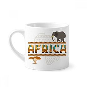 Dıythinker 170 ml Beyaz Afrika Haritası Fil Afrika Savana Mini Kahve Seramik Kupa
