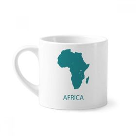 Dıythinker 170 ml Beyaz Afrika Kıtası Silüet Haritası Mini Kahve Seramik Kupa